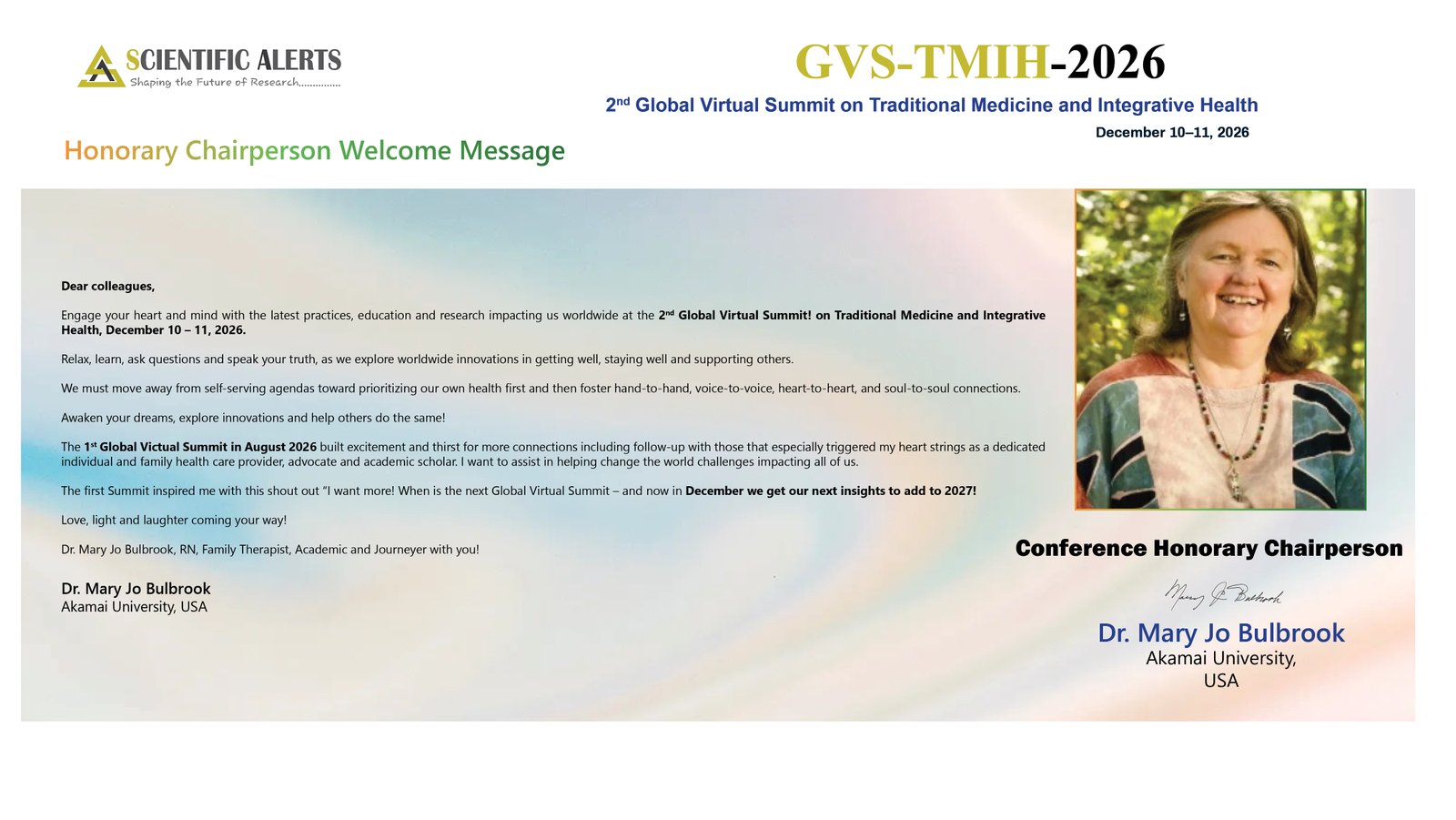 Honorary Chairperson Message